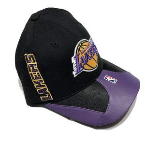 Lakers NBA Vintage Reebok Strapback Adjustable Hat Black Purple Vintage Kobe Y2K